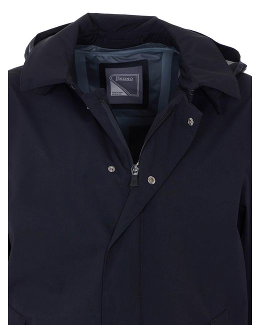 Herno Blue Raincoat for men