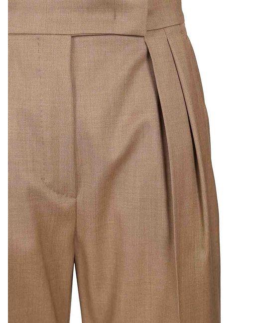 Max Mara Brown Wool Twill Trousers