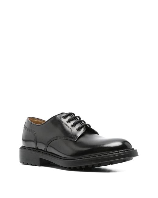 Doucal's Black Derby Lace Up for men