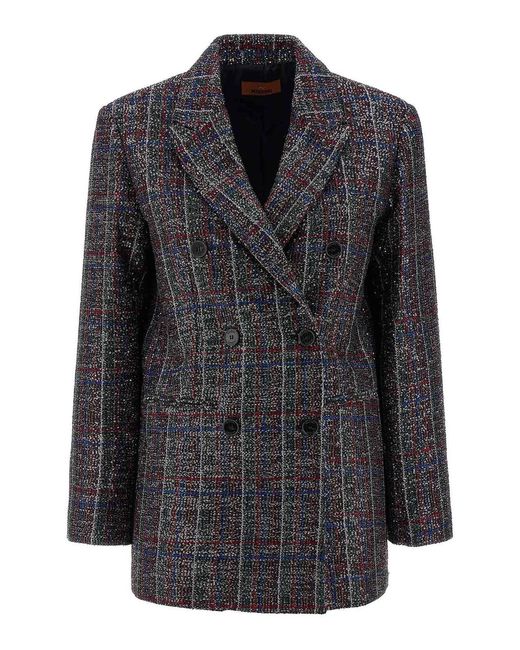 Missoni Black Sequin Tartan Blazer