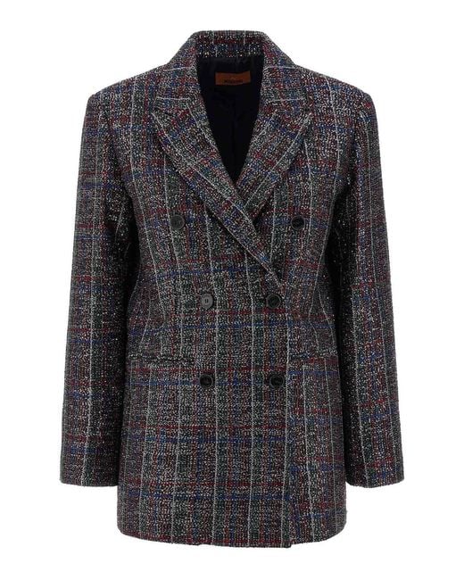 Missoni Black Sequin Tartan Blazer