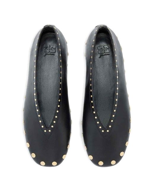 Ganni Gray Jenny Ballerina Nappa
