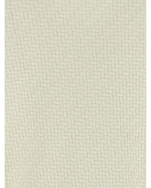 Brioni White Knit Polo Shirt for men