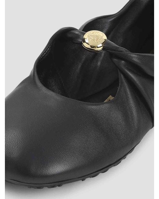 Loewe Black Pebble Soft Ballerinas