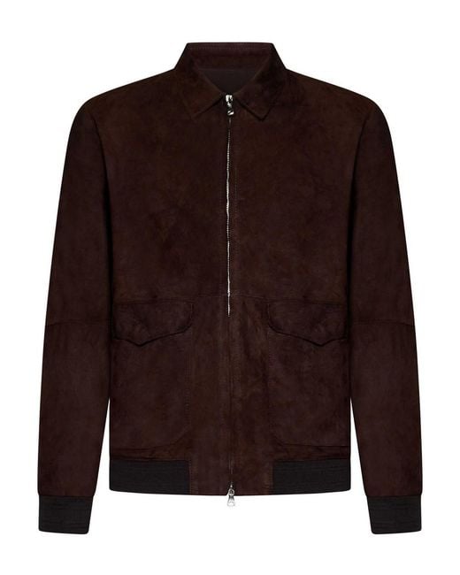 Franzese Collection Brown Dark Brad Pitt Bomber Jacket Handmade for men