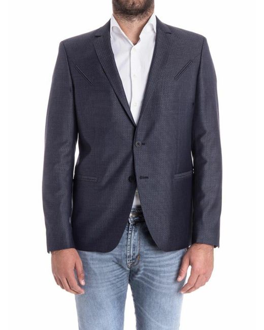 Karl Lagerfeld Blue Wool And Silk Jacket for men