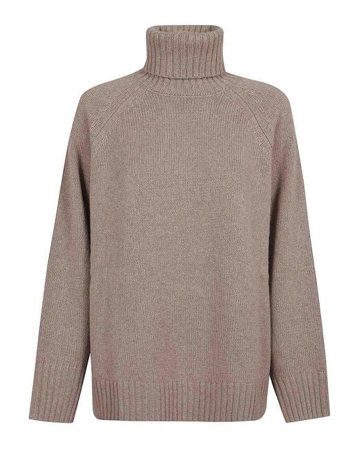 P.A.R.O.S.H. Brown High Neck Sweater