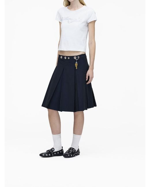 Marc Jacobs Blue Safety Pin Pleated Skirt