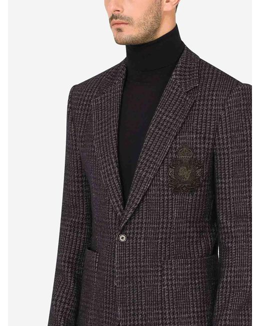 Dolce & Gabbana Black Checked Blazer for men
