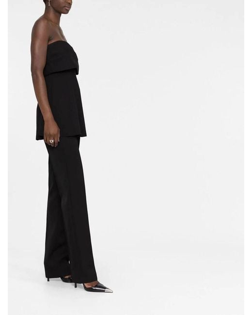Totême Black Wool Crepe Band Tube