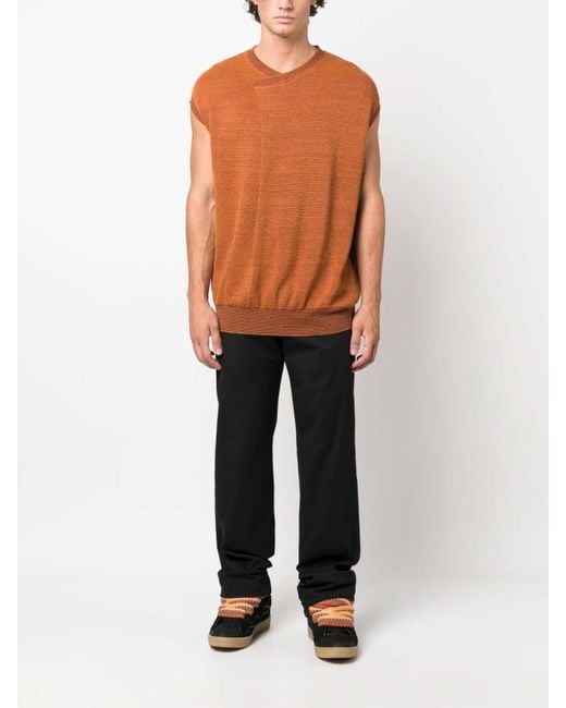 Lanvin Black High-Waist Straight-Leg Trousers for men