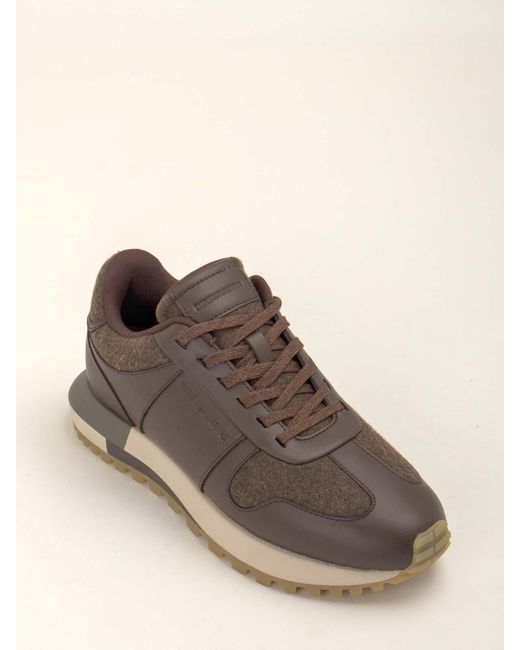 Emporio Armani Brown Sneakers for men