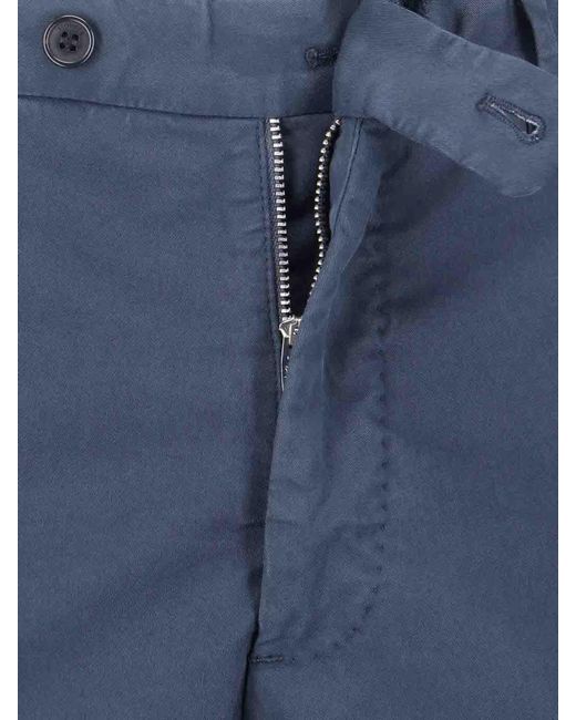Incotex Blue Tailored Trousers for men