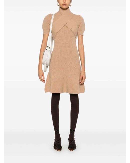 Patou Natural Knitted Cashmere Blend Minidress