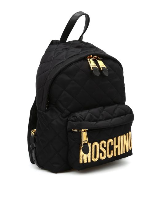 Moschino Logo Lettering Quilted Backpack in Black Lyst
