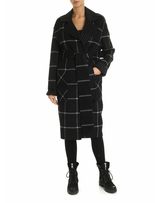Karl Lagerfeld Black Double Face Coat