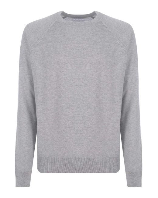 Malo Gray Cashmere Crewneck Pull for men