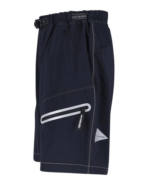 And Wander Blue Light Hike Shorts for men