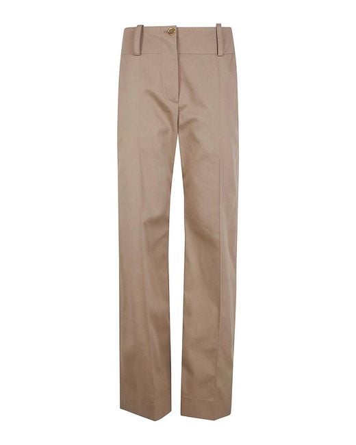Patou Natural Large Belt Straight Trousers