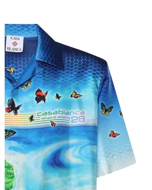 Casablanca Blue Shirts Silk for men