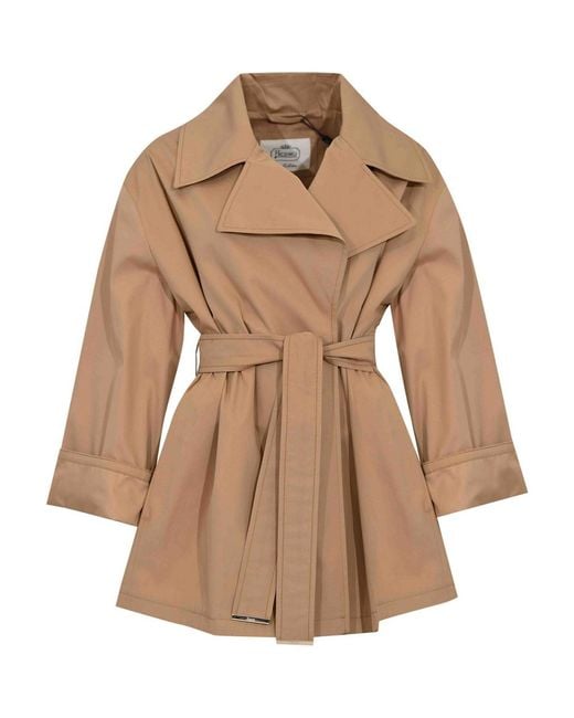 Herno Brown Cotton Gabardine Trench Coat