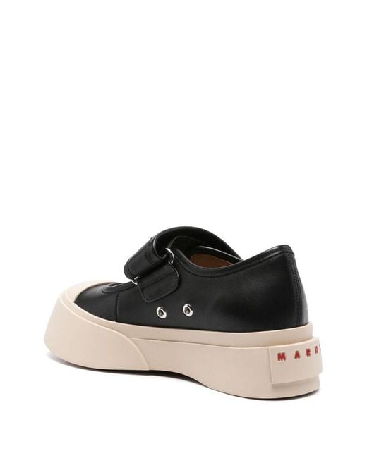 Marni Black Leather Mary Jane Sneakers
