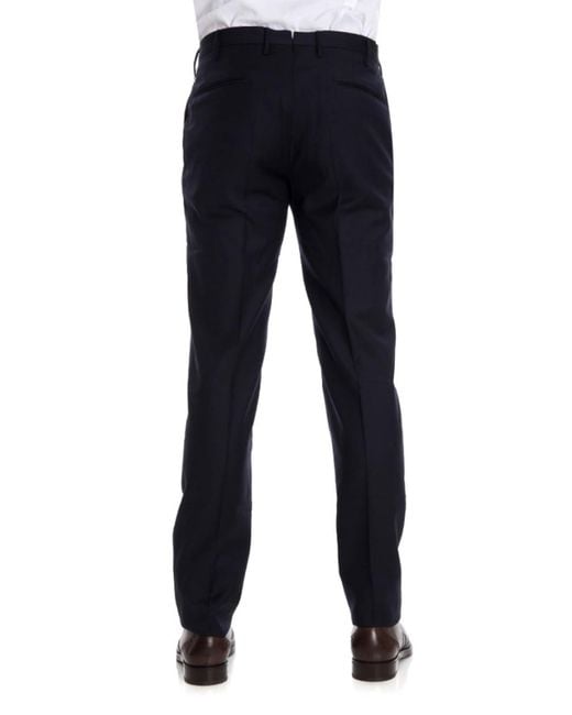 Incotex Blue Wool Trousers for men