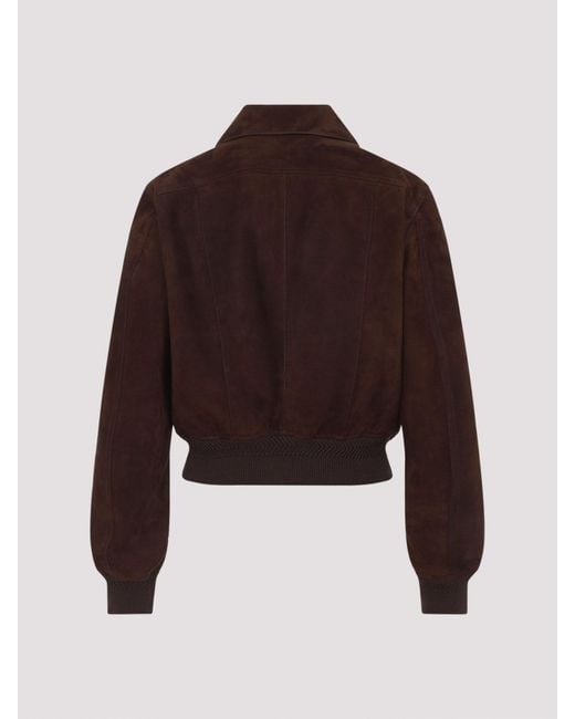 Tom Ford Brown Lamb Suede Bomber Jacket