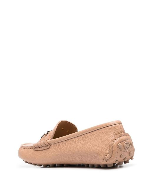 Ferragamo Pink Gancini Leather Loafers