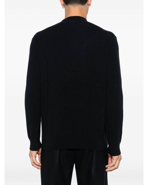 Emporio Armani Black Wool Crewneck Jumper for men