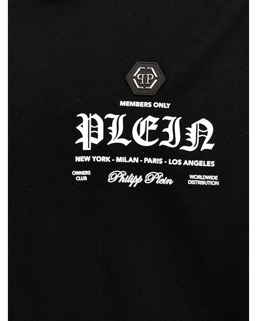 Philipp Plein Black Rubberized Logo T-shirt for men
