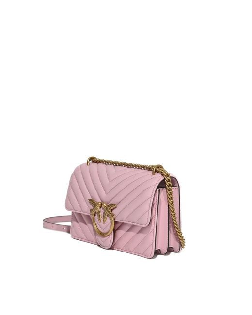 Pinko Pink Mini Love One Chevron Bag