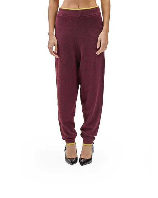 Sunnei Red Knit Elastic Pants for men