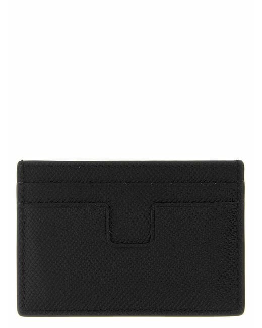 Tom Ford White Small Grain Leather Cardholder for men