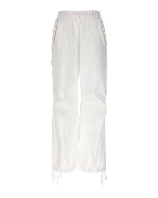 Nude White Cargo Trousers