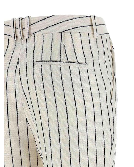 Balmain White Striped Pants