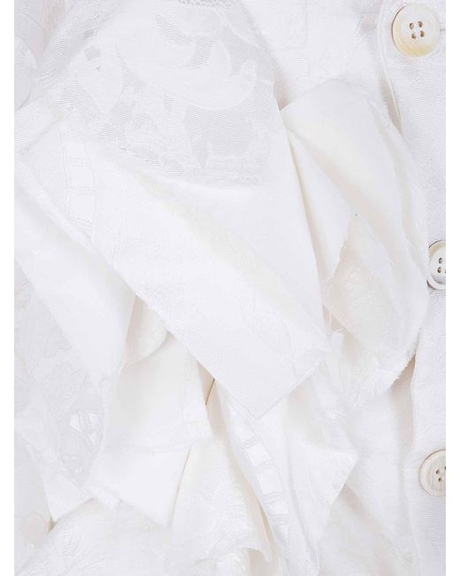 Comme des Garçons White Embroidered Jacket