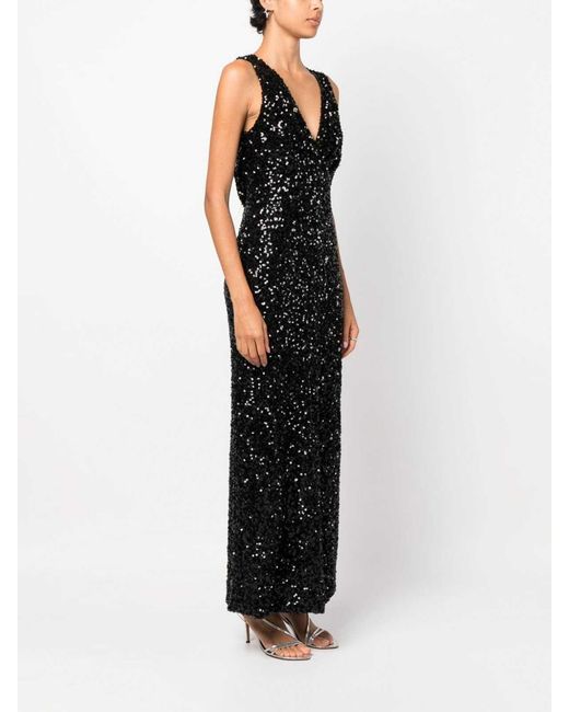 P.A.R.O.S.H. Black Sequin-Embellished Dress