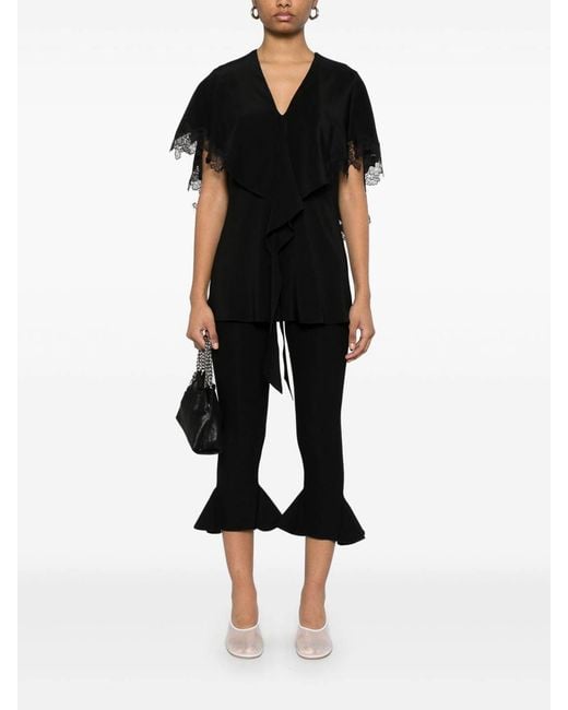 Stella McCartney Black Blouse With Lace Details