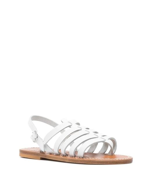 K. Jacques White Homere Leather Sandals
