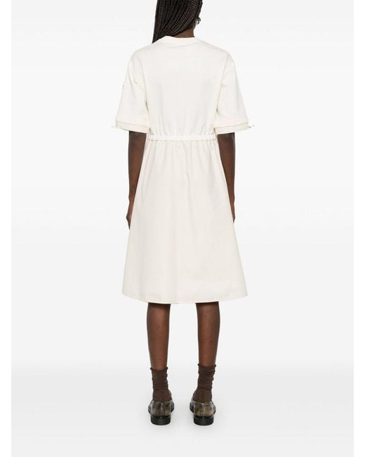 Moncler White Cotton Midi Dress