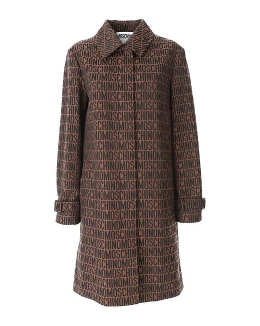 Moschino Brown Logo Raincoat