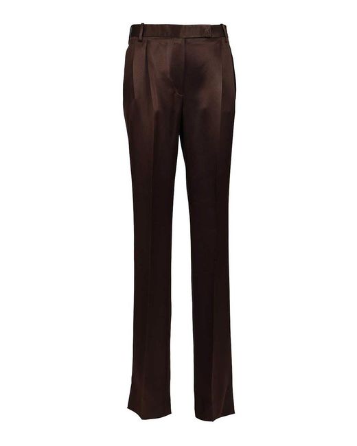 Tom Ford Brown Tailored Silk Trousers