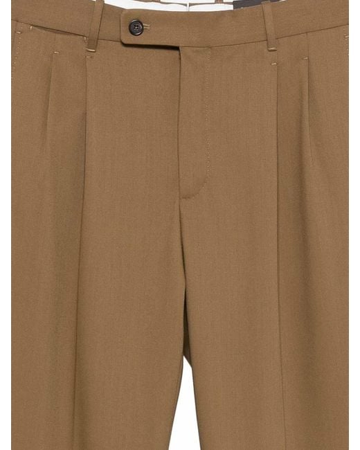 Incotex Natural Wool Gabardine Trousers for men