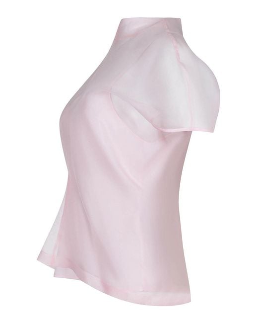 FEDERICA TOSI Pink Blouse Made Of Organza