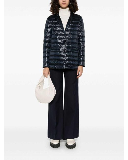 Herno Blue Quilted Blazer Jacket