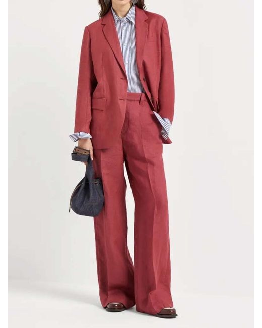 Brunello Cucinelli Red One Breasted Jacket