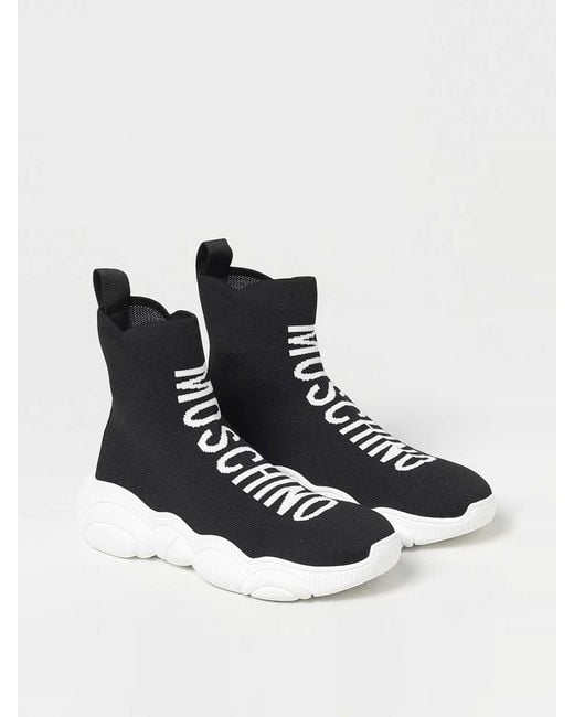 Moschino Black High Sock Sneakers