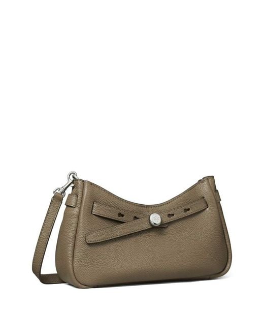 Tory Burch Gray Romy Leather Crossbody Bag