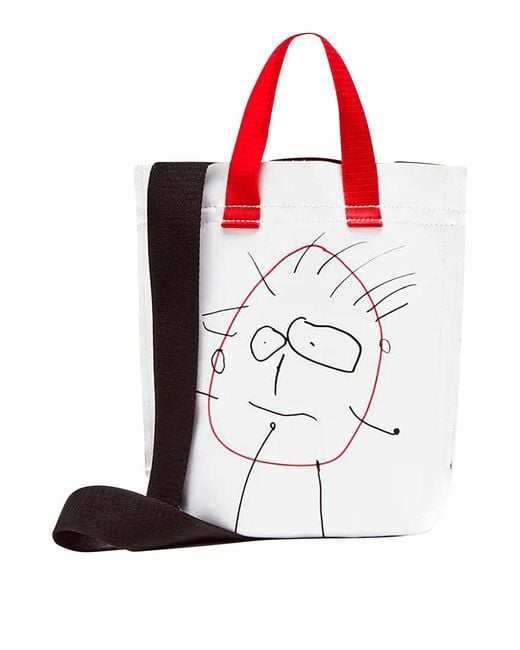 Plan C White Mini Pili And Shopper Bag